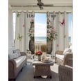thumbnail image 6 of Rustic Groundhog Kitchen Curtains Spring Floral Butterfly Botanical Cafe Short Curtains for Bathroom Blackout Window Curtain Grommet Small Window Treatment Drapes for Bedroom Living Room 42"x45"x2, 6 of 9