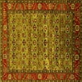 thumbnail image 1 of Ahgly Company Machine Washable Indoor Square Oriental Yellow Industrial Area Rugs, 3' Square, 1 of 4