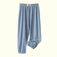 thumbnail image 4 of Girls Toddler Cargo Pants Elastic High Waist Toddler Kids Baby Girls Fashion Cute Sweet Ice Silk Wide Leg Pants Trousers Pants Leggings Blue 6-7Years, 4 of 4