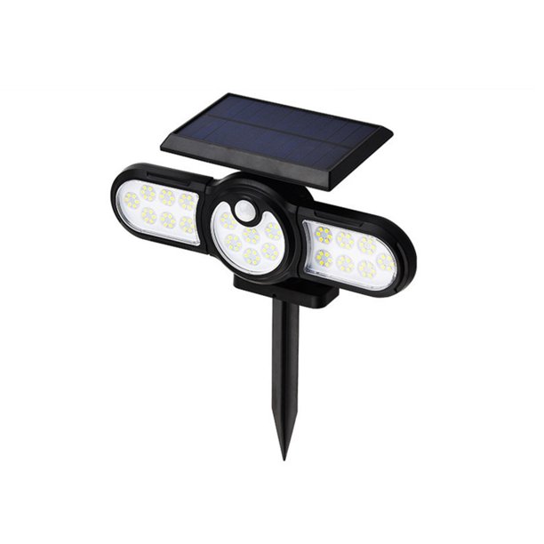LED Solar Motion Lights 3 Heads Adjustable Solar Powered Path Lights