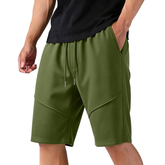 Men's Bermuda Shorts Workout Shorts Fitness Running Outdoor Casual Athletic Jogging Knee Length Pants with Pockets