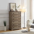 thumbnail image 3 of 6 Drawer Dresser, Farmhouse Dresser, Nightstand Chest of Drawer for Bedroom, Wood Storage Chest of Drawers Storage Cabinet for Living Room, Hallway,Entryway, 3 of 9