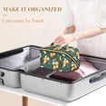 thumbnail image 3 of FORMRS Makeup Bag Travel Cosmetic Organizer for Women Fold Flat Zipper Pouch with Handle, Green Floral Orange, 3 of 8