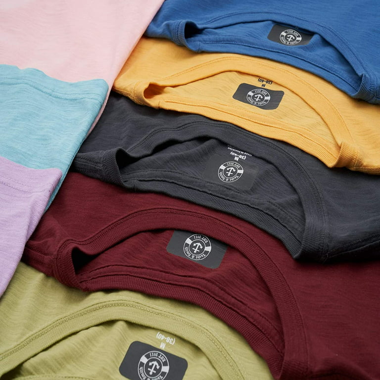 SOCKS’NBULK 12 Pack Mens Cotton Short Sleeve Lightweight T-Shirts, Bulk  Crew Tees for Guys, Mixed Bright Colors Bulk Pack (12 Pack Assorted B,  Large)
