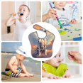 thumbnail image 6 of Bingfone Mess-Proof Baby Bib - Waterproof Bib for Baby Boy or Girl with Food Catcher Pocket, Unisex-Colorful Cloud Spotted Dog, 6 of 6