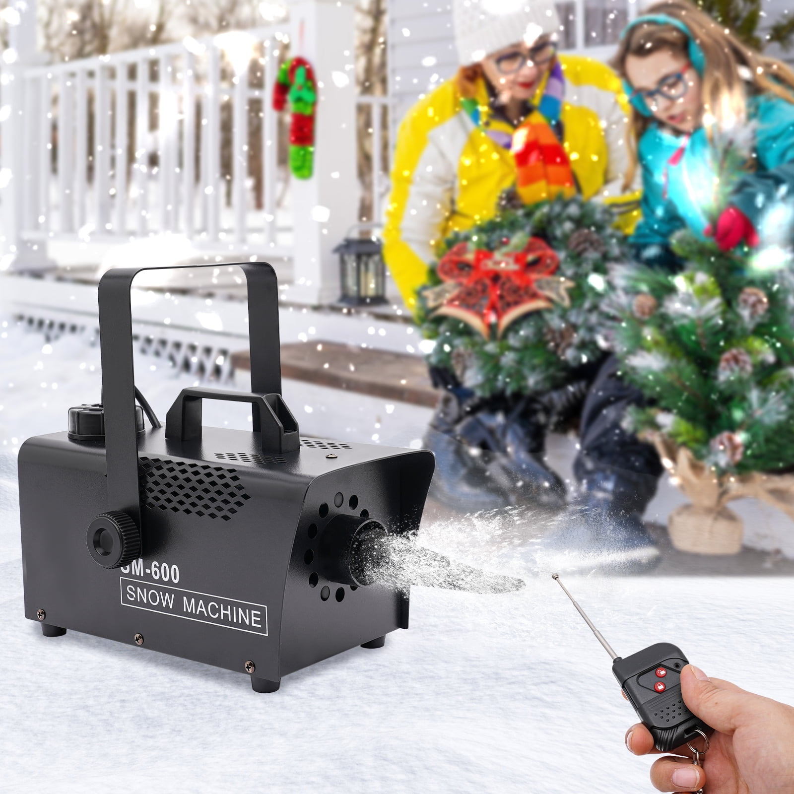 Vintoro 600W Snow Machine with Remote Control, Christmas Fake Snow Machine, Low Noise, Indoor/Outdoor