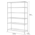 HSS 6Shelf Freestanding Wire Shelf Unit Chrome 48"W x 18"D x 75" H