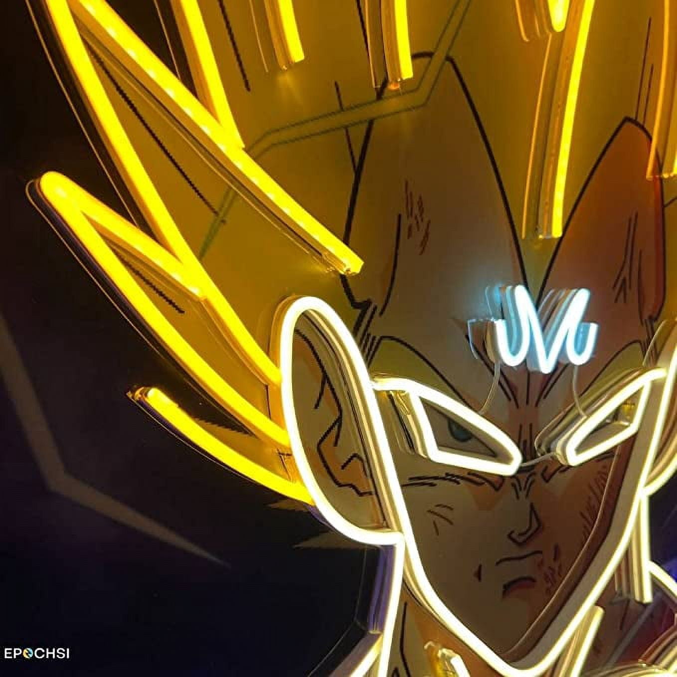 EPOCHSI Anime Songoku Neon Sign, UV Printed LED Sign 20 x 20 inches, Gaming Decor for Boys,Kids With Dimmer Switch and Power Adapter