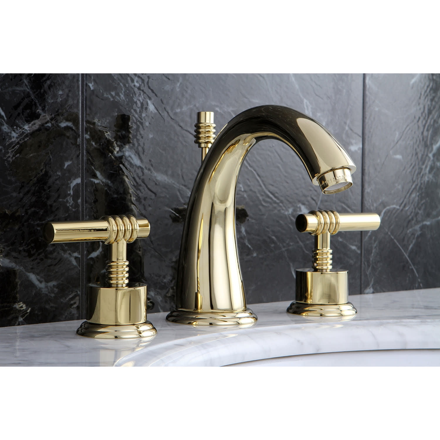 Kingston Brass KS2967ML 8-Inch Widespread Lavatory Faucet, Brushed Nickel/Polished Chrome