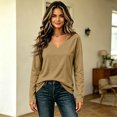 thumbnail image 7 of Long Sleeve Shirts for Women Fall Outfit 2026 Fashion Casual T Shirt V Neck Basic Loose Tunic Tops XL, 7 of 7