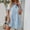 007 Light Blue, variant on Women's Denim Mini Dress Casual Short Sleeve Lapel Button Dress High Waisted A-Line Short Dresses