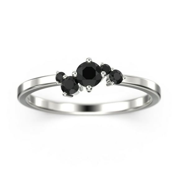 Radhika black diamond moissanite Ring 10k White Gold