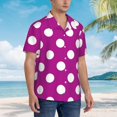 thumbnail image 2 of Salouo Purlpe And White Polka Dot for Hawaiian Shirt for Men,Summer Beach Casual Short Sleeve Button Down Shirts Men's Regular-Fit Short-Sleeve Print Shirt -, 2 of 6