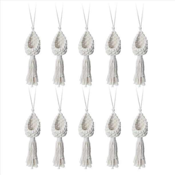 10X Colgador de Planta de Aire Boho Macrame Soporte de Cuerda para Cesta Colgante Tillandsia DecoracióN del Hogar de Flores (13 CM)