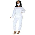 thumbnail image 2 of ZAZYULZ Going Out Sets for Women Ladies Autumn And Winter Sequins Small Fragrance Leisure Sports Long Sweater Pencil Pants Respirator Three Piece Suit(White,Xl), 2 of 9