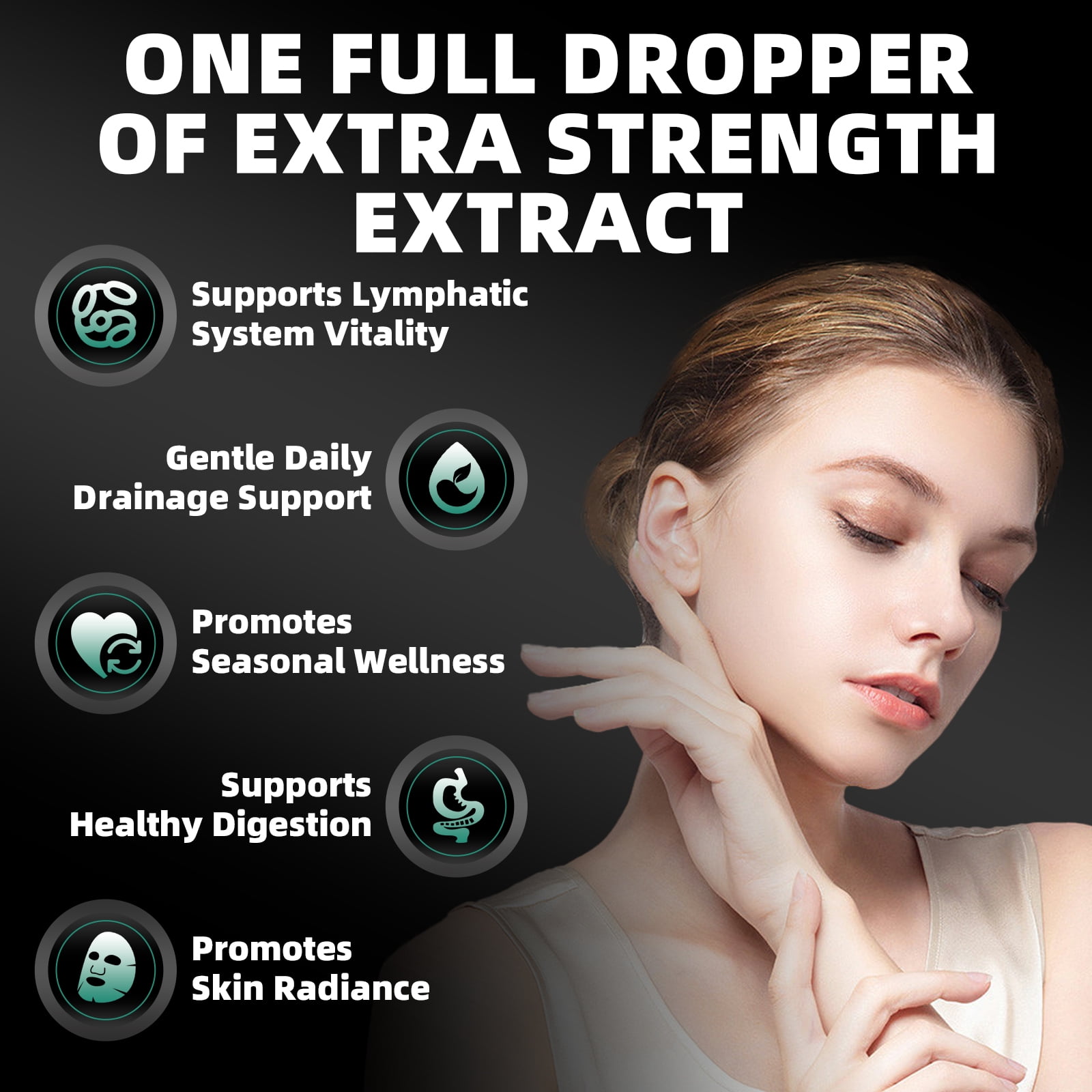 Lymphatic Drainage Drops,11-in-1 Lymphatic Detox Support,Vegan Supplement with Echinacea, Elderberry,Red Clover, Burdock Root, Cleavers Herb,2FL oz