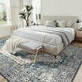 thumbnail image 2 of Yesurprise 8x10ft Vintage Medallion Area Rugs - Floral Print, Non-Slip, Soft Foldable, for Bedroom/Living Room/Dining Room - Blue/Grey, 2 of 7