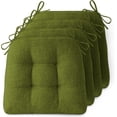 thumbnail image 2 of Non-Slip Chair Cushions for Dining Chairs Set of 4 Thick Kitchen Chair Pads Dining Room Seat Cushion with Ties 16" x 16" x 4" Dark Green, 2 of 8