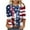 1-Red, variant on 3/4 Sleeve T Shirts For Women 4th of July Star Stripe Pullover Crewneck Tops Patriotic Graphic Clothes