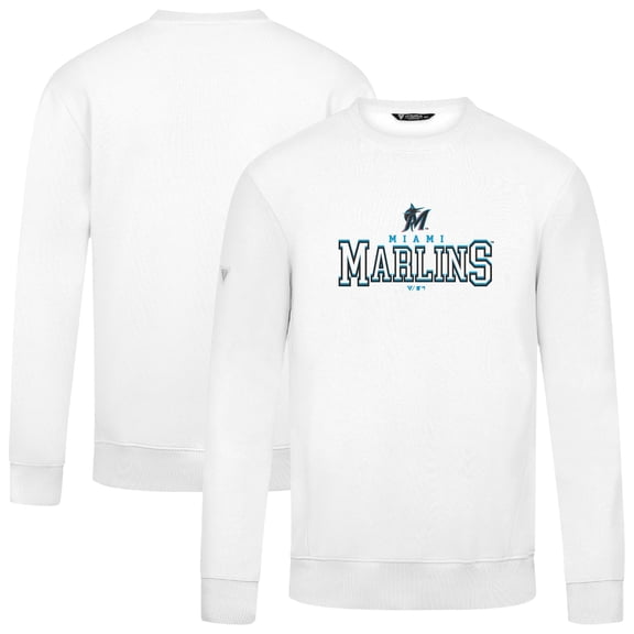 Men's Levelwear White Miami Marlins Zane Journey Sweatshirt