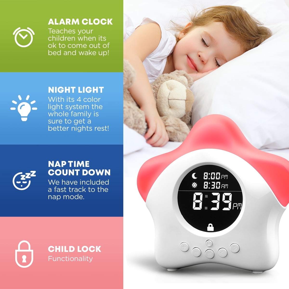 Ok to Wake! Clock for Kids - Toddler Sleep Training Clock, Night Light & Alarm Clock