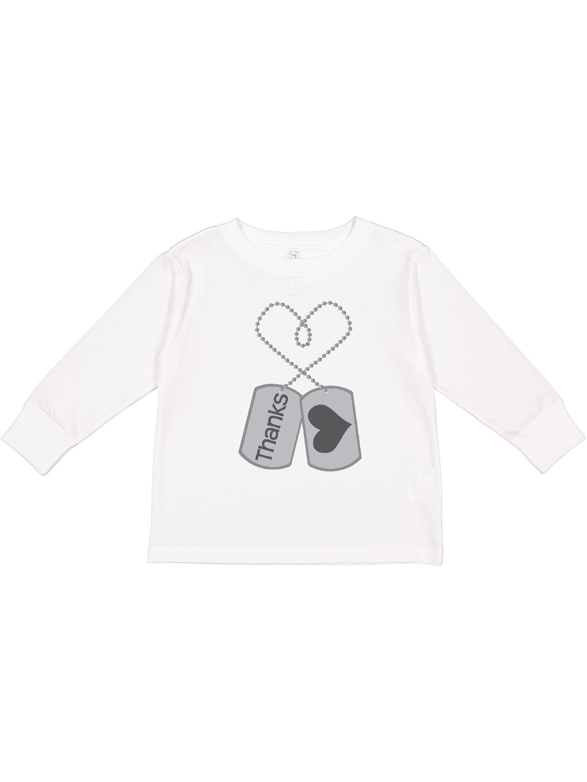 Inktastic Memorial Day Military Tags Boys or Girls Long Sleeve Toddler T-Shirt