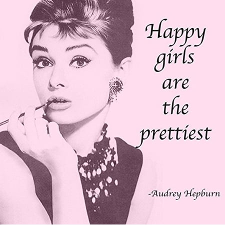 Audrey Hepburn Quote 18x18 CANVAS Gallery Wrap Pretty Girls In PINK Popular