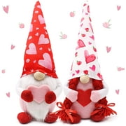 2PCS Valentine's Day Creative Decor Ornaments, Gnome Faceless Ornaments Valentines Day Decorations for The Home Valentine Ornaments, Handmade for Valentines Day Decoration, Sweet Valentines Gift