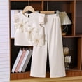 thumbnail image 2 of ZACPNCV Toddler Girl Clothes 2 Piece Outfits Tank Tops and Wide Leg Pant Set Beige 5-6 Years, 2 of 9