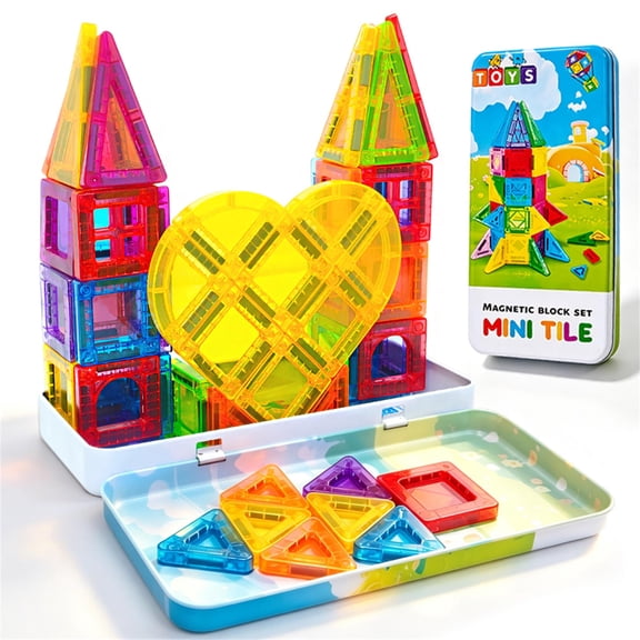 Educational Unbranded Magnetic Building Blocks,Magnetic Tiles Gifts For 3 Kids Boys Girls, STEM Preschool Kindergarten Brain Development Creative Toy