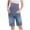 Light Blue, variant on SROBPTY Maternity Women Shorts Solid High Waist Belly Support with Pockets Rolled Hem Half Length Stretch Denim Pants