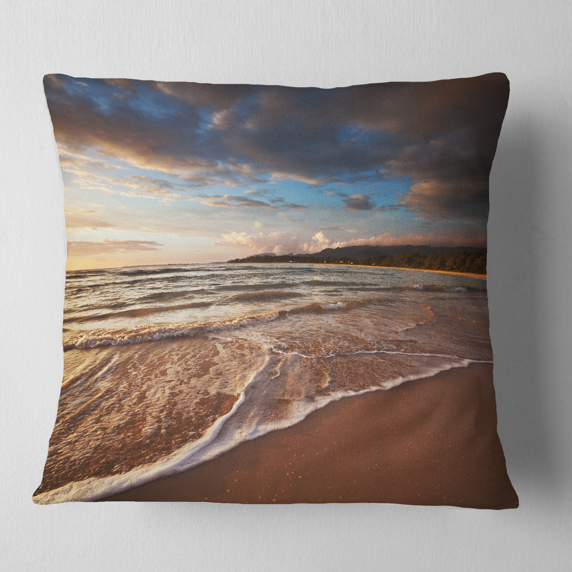 Designart 16" x 16" White Polyester Throw Pillow