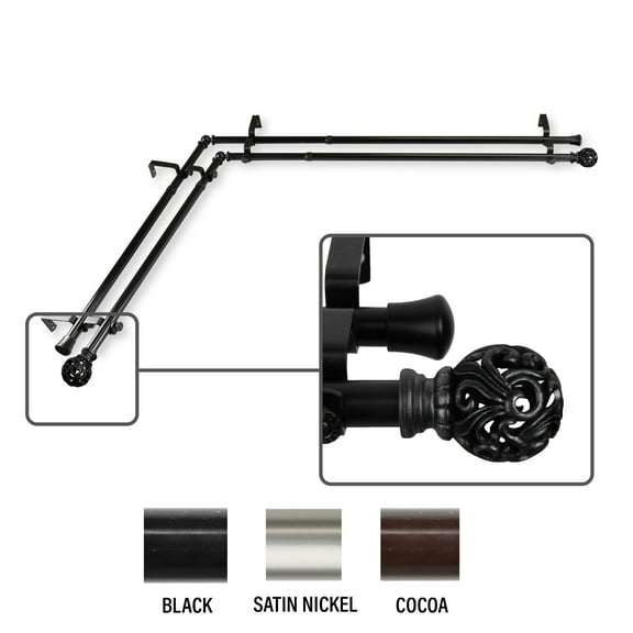 InStyleDesign  Stella Corner Window Double Curtain Rod 13/16 inch dia.