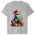 thumbnail image 1 of Señora Año Nuevo manga corta lindo gato estampado Tops moda mujer camisetas camisa tendencia gráfico Navidad regalo ropa femenina camiseta, 1 of 5