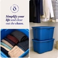 thumbnail image 6 of HOMZ Heavy-Duty Solid 32-Gallon Large Storage Bins with Lids, Blue, 4 Pack, 6 of 9