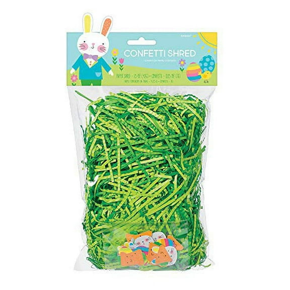 Green Tissue Shreds with Easter Character Confetti
