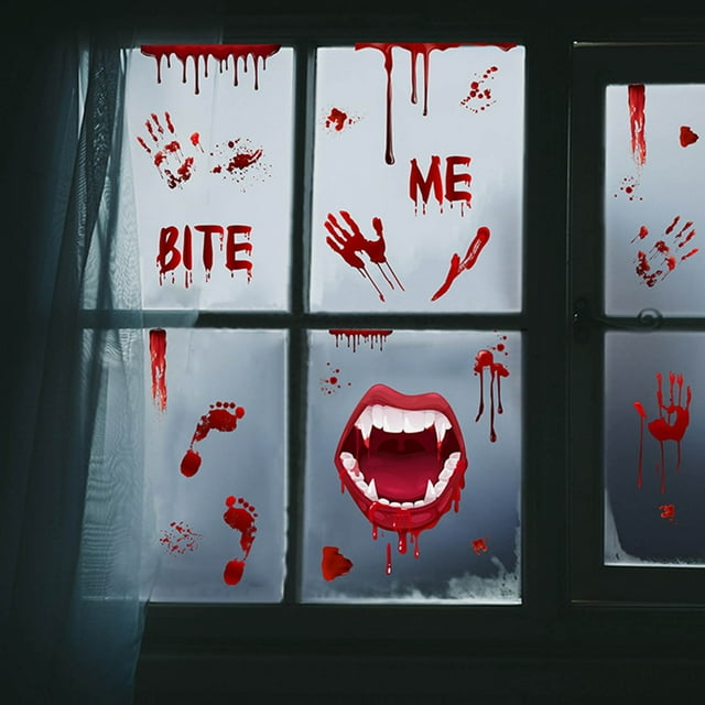 Xihbxyly Pegatinas de Halloween para Puerta, Decoración Espeluznante Creativa, Vinilo Ecológico, Extraíbles y Reutilizables, Perfectas para Ventanas, Vidrios, Puertas y Armarios, Ambiente Festivo Div