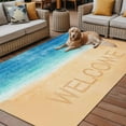 thumbnail image 2 of Fsddascl Blue Beige Ombre Outdoor Rug for Patio/Deck/Porch, Non-Slip Large Area Rug 6 x 9 Ft, Coastal Nautical Summer Beach Welcome Indoor Outdoor Rugs Washable Area Rugs, Camping Rug Carpet, 2 of 5