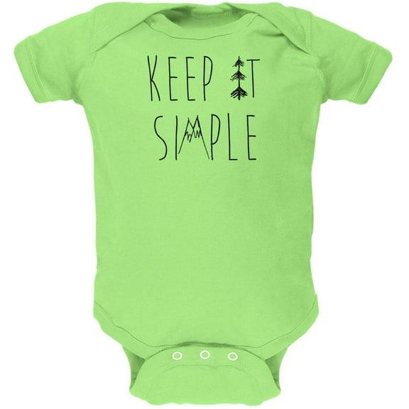 Keep It Simple Nature Moutains Trees Hiking Soft Baby One Piece Key Lime 18-24 M