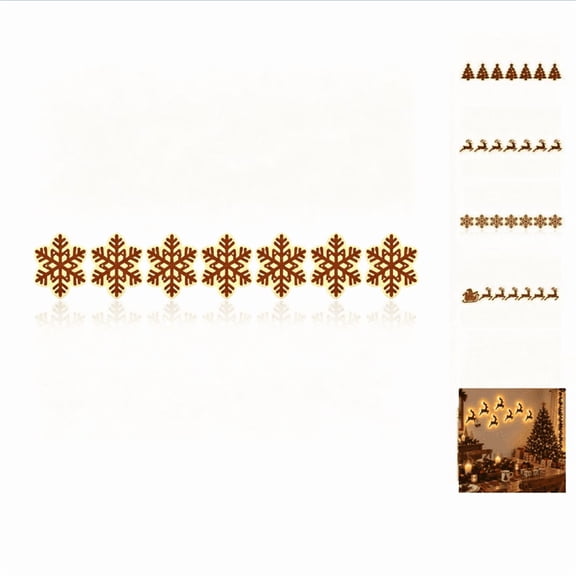 Light-Up Wooden Snowflakes Christmas Decor, Warm Glow Festive Holiday Decor, Lighted Wall Ornament for Living Room Fireplace Mantel Display