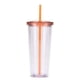 thumbnail image 1 of Popular! 24oz Plastic Straw Cup Creative Transparent Cold Drink Cup With Lid, 1 of 4