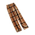 thumbnail image 5 of Fiaer Women's Pajamas Pants Plaid Plus Size Color Blocking Sleepwear Trousers Elastic Waisted Casual Trendy Comfort Pjs Joggers Orange2 XL, 5 of 6
