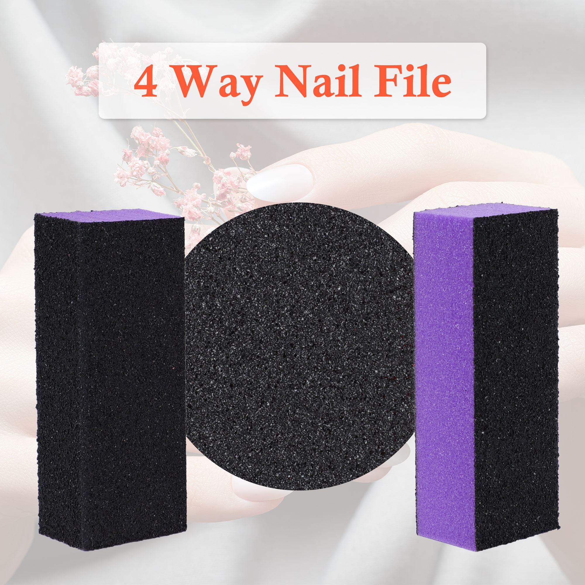 10-Pack Black & Red 4-Way Nail Buffer Blocks – Manicure File & Polisher Set