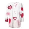 thumbnail image 5 of TrendVibe365 Pink 3/4 Sleeve Tops for Women with Crew Neck Valentines Womens Tops Plus Size with Crew Neck Polyester Casual Love Heart Printed Lover Gift Blouse Tops for Valentines Gifts S, 5 of 5