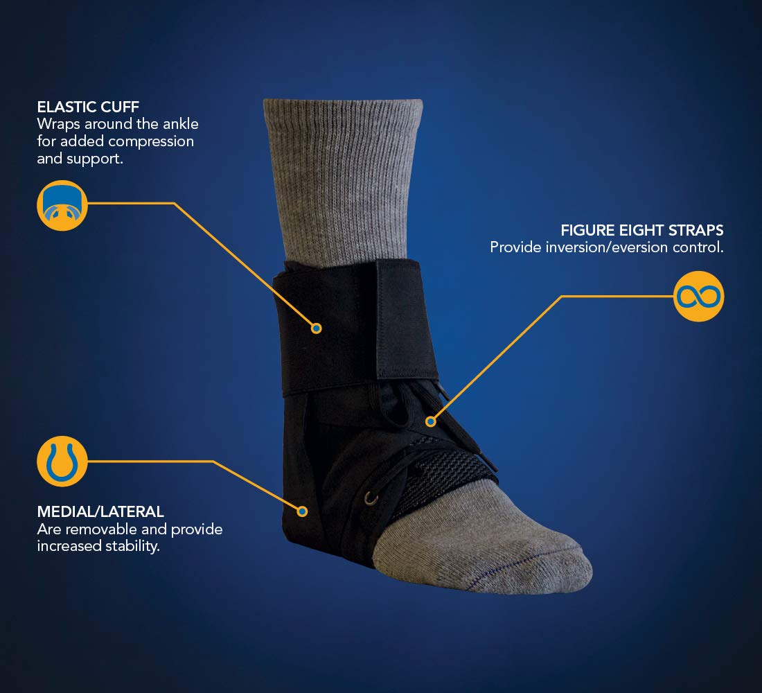United Ortho US8837 Sport-fit Ankle Brace, Large, Black