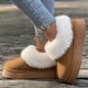 thumbnail image 3 of Botas de nieve estéticas, térmicas y con forro de felpa, botines de gamuza informales, versátiles y de corte bajo, con punta redonda, cómodas y cálidas para el colegio., 3 of 5