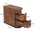 thumbnail image 3 of Finmind Wood End Table Set of 2, Narrow Solid Side Table 2-Drawer Slim Chair Side Table, No Assembly Required, Finished Back, 3 of 8