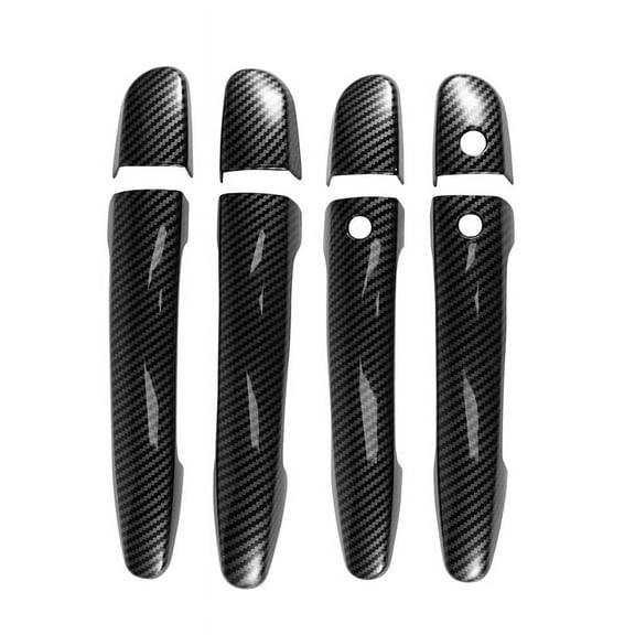 Sport Carbon Fiber Style Door Handle Cover Trim for 2 3 6 -3 -5 -9 (with Keyless Holes),8 x Door Handle accessories,carbon fiber color