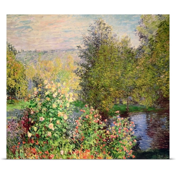 Great BIG Canvas Claude Monet Poster Print entitled A Corner of the Garden at Montgeron, 1876 7 (oil on canvas)