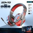 thumbnail image 4 of Wireless Gaming Headset with Detachable Microphone, Bluetooth Over-Ear Headphones, LED Luminous, Noise Cancellation(Red), 4 of 8